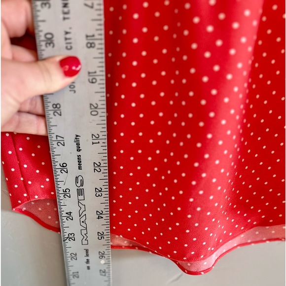 Modcloth Blouse Flutter Sleeve Top Red & White Polkadot SZ SMALL NEW - Picture 14 of 15